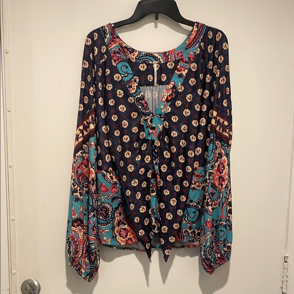 Free People Multi Colored Multi Patterned Ls Silk… - image 3